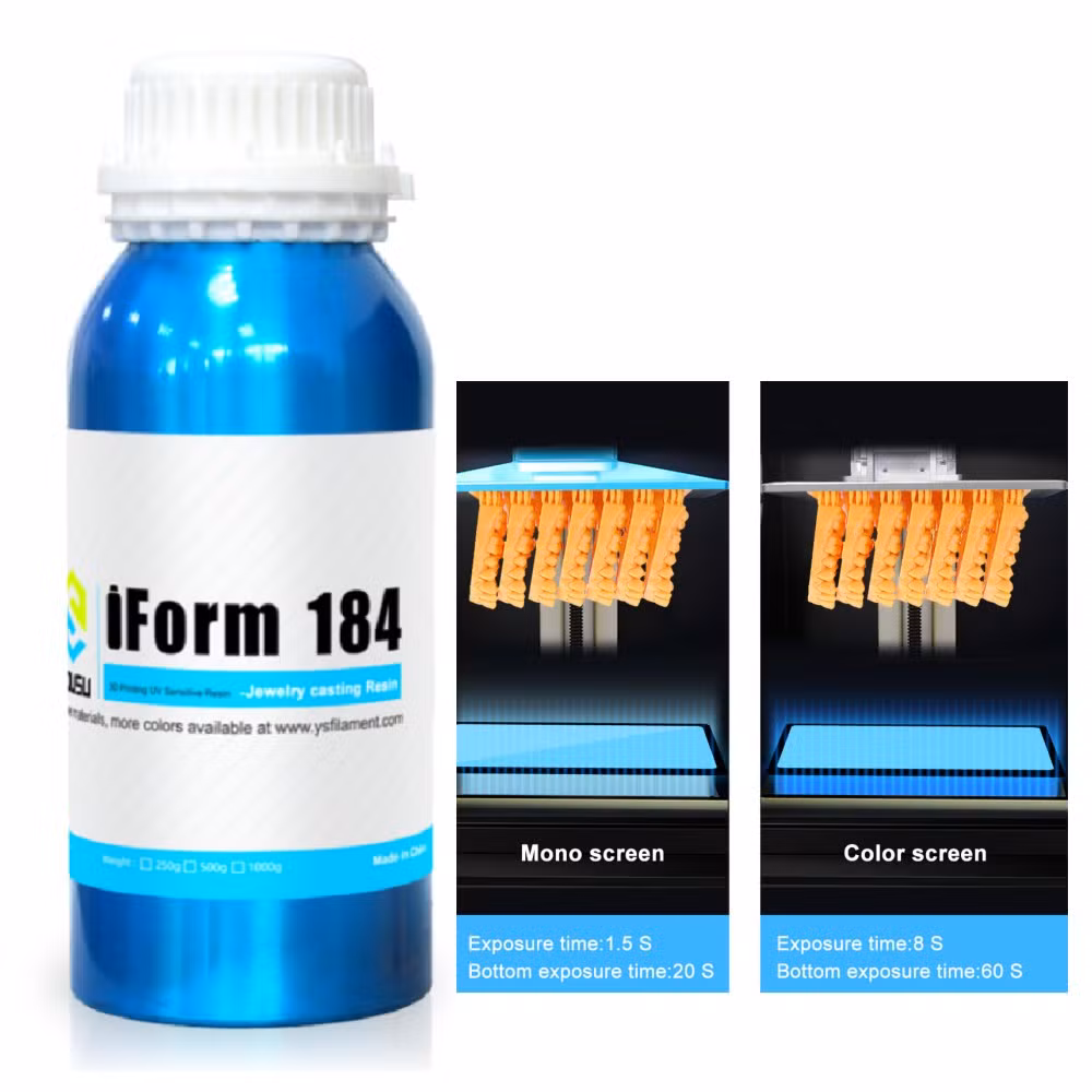 Yousu 184 UV-Curing 3D DLP Printers Dental Resin 405nm Dental Model Resin with Lower Shrinkage & High Presicion Water Washable Dental Casting Resin