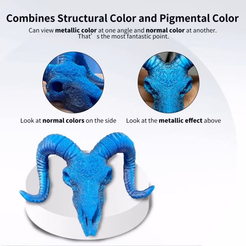 Odorless High Accuracy 3D Printing Resin 1kg Metallic Blue Photosensitive UV Resin