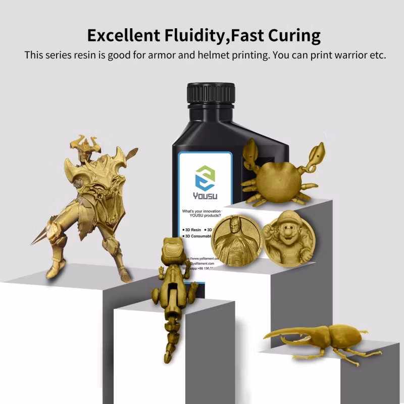 Odorless High Accuracy 3D Printing Resin 1kg Metallic Blue Photosensitive UV Resin
