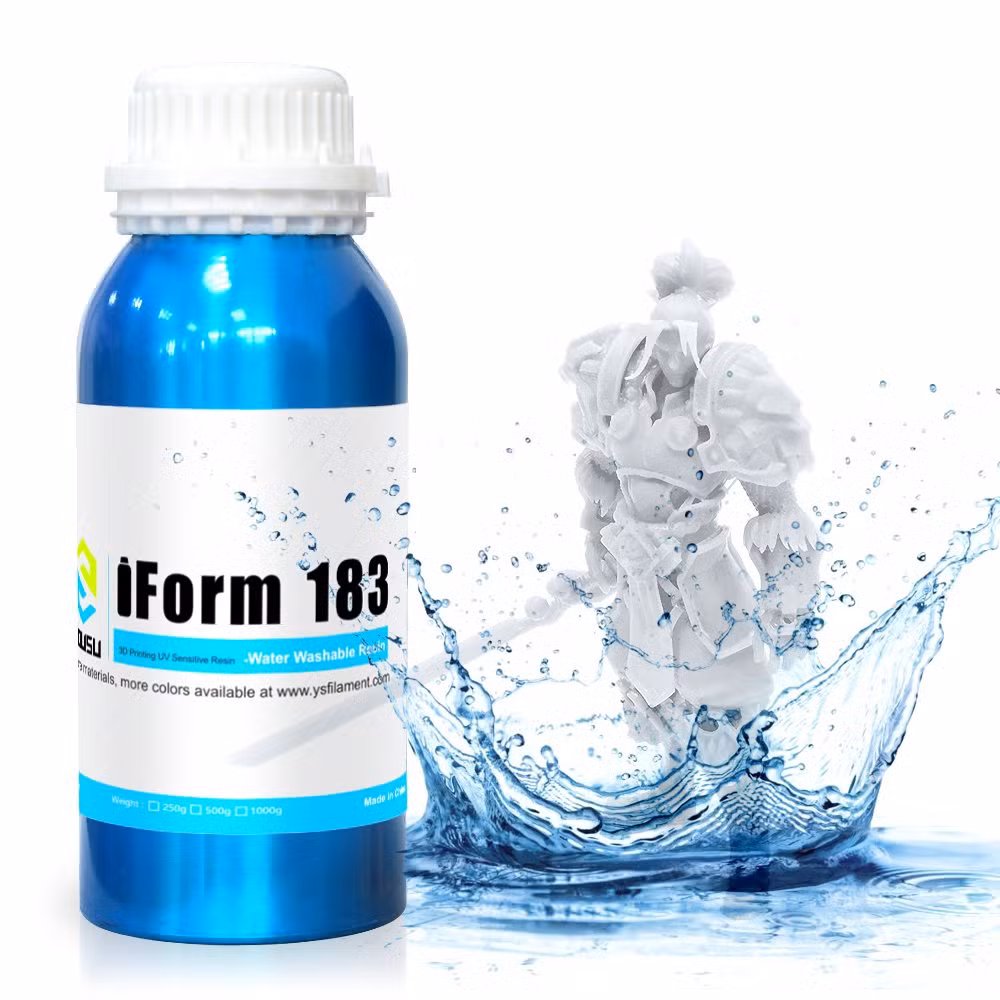 Popular Used 3D Printers Water Washable Resin LCD Standard Photopolymer for 405nm UV Curing Light High Resolution &amp; Reliable 3D Printing Resin 1000g