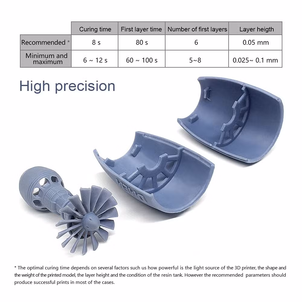 Popular Used 3D Printers Water Washable Resin LCD Standard Photopolymer for 405nm UV Curing Light High Resolution &amp; Reliable 3D Printing Resin 1000g
