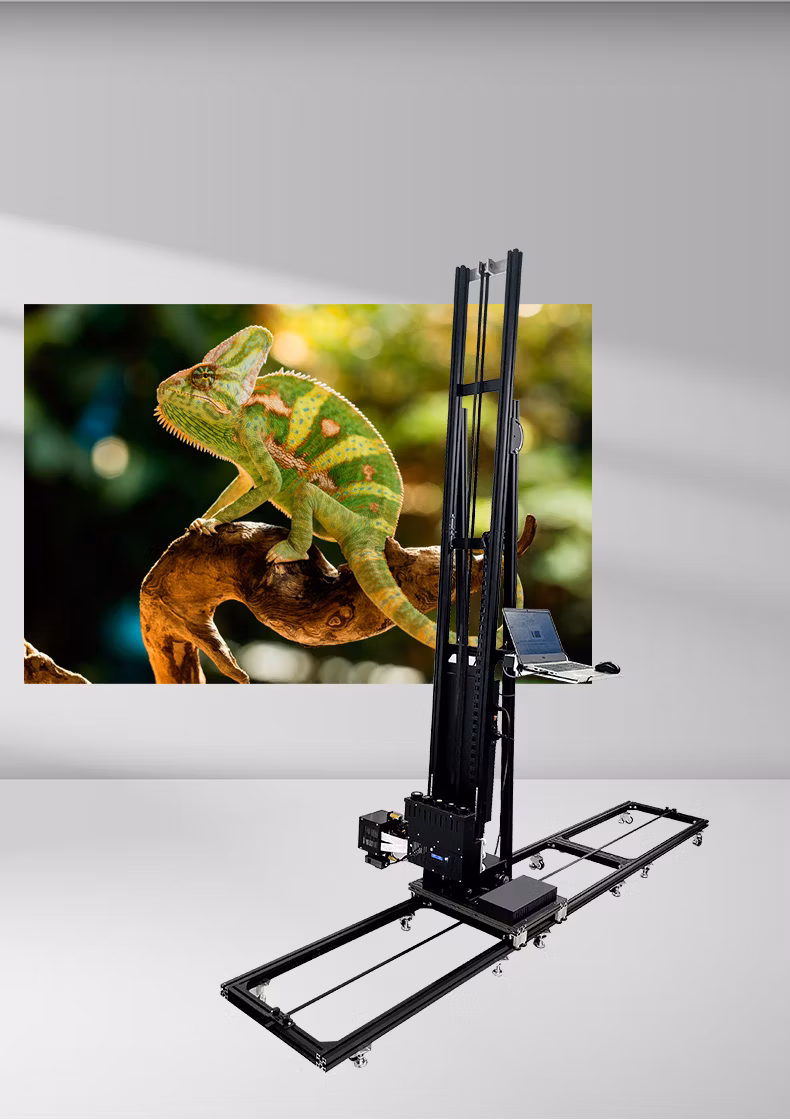 2024 3D UV Vertical Wall Printer in Door Outdoor Metal Wood Glass Wall Printer Machine Double Print Head 3D Wall Pen