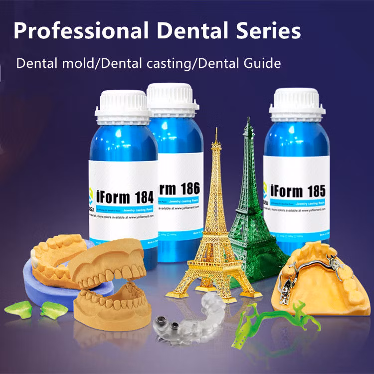 3D UV-Curing Dental Medical Care Resin 405nm Dental Model Resin with Lower Shrinkage &amp; High Precision 3D Slp/LCD Printers Easy-Print Dental Resin 1000g