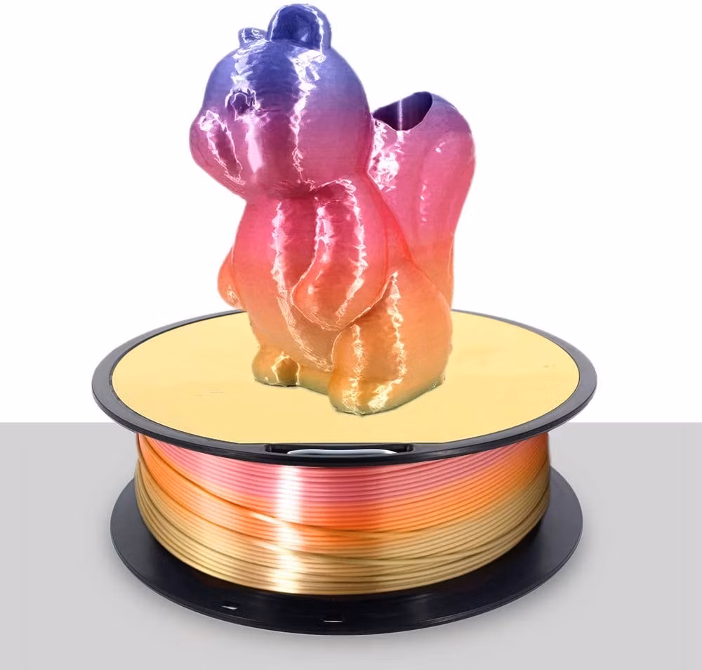 DIY Approval Sample Rainbow Silk PLA Filaments 3D Printers Multi-Color Silk Filaments 3D Printing Plastic Rods for Most 3D Fdm Printers 1.75mm 3D Filaments