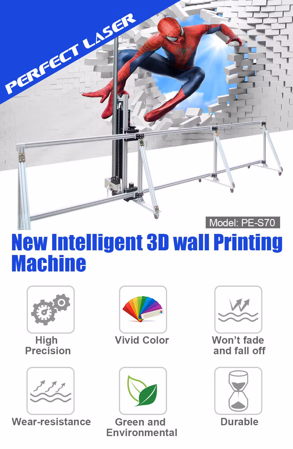Wall Inkjet Printer Wall Sticker Printer for Advtisement and Propaganda