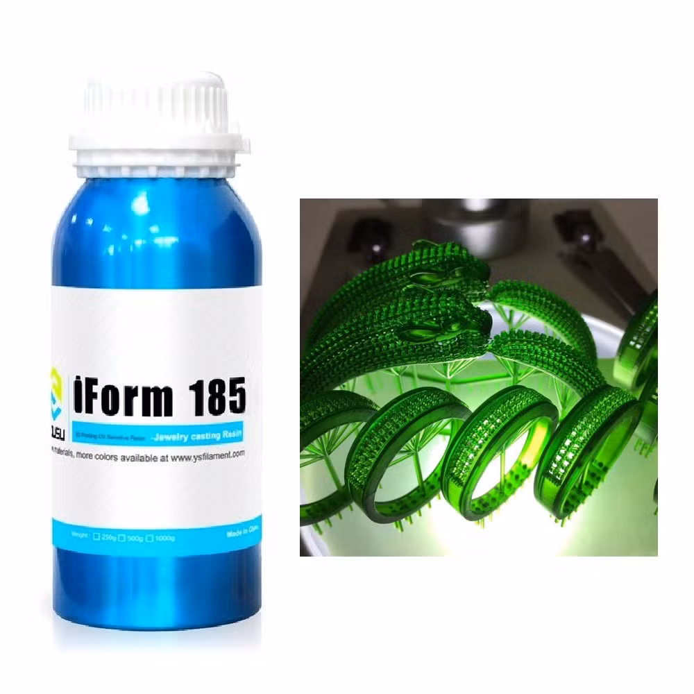 Yousu 3D Jewellery Manufacturing 3D Casting Jewellery Resin for LCD 3D Printer Wax Casting UV-Curing Resin 405nm Photosensitive Liquid Green UV Resin 500g
