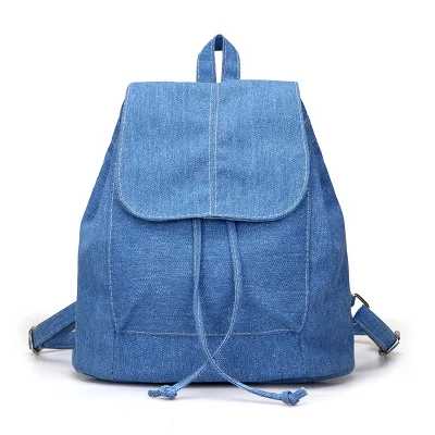 Hot Selling Denim <a href='/canvas-laptop-backpack/'>Canvas Laptop Backpack</a> Custom Travelling School Backpack Bag Factory OEM ODM