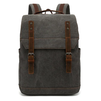 Custom Bp2407 Retro Men′s School Business Outdoor Leisure Travel Computer Bag Large Capacity <a href='/canvas-laptop-backpack/'>Canvas Laptop Backpack</a> for Men