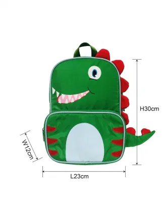 Green Dinosaur Kids Students <a href='/school-bag/'>School Bag</a> <a href='/backpack/'>Backpack</a> for Boys & Girls with Padded Back & Adjustable Strap