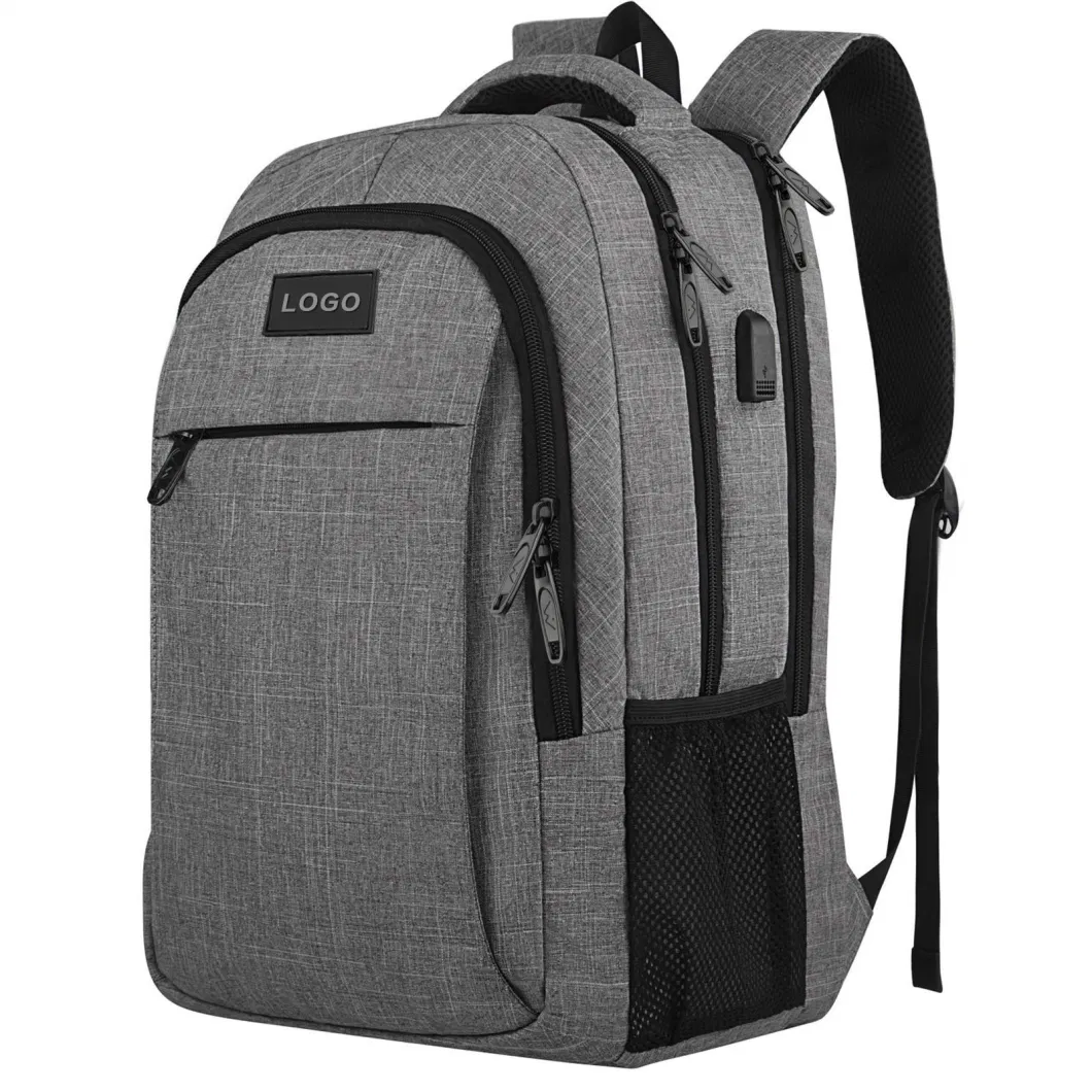 Travel Laptop Men&prime; S Computer Backpack Logo Customized with USB Charging Port Sports Backpack Business Casual Gym Backpack Bag Student Teenagers Backpack