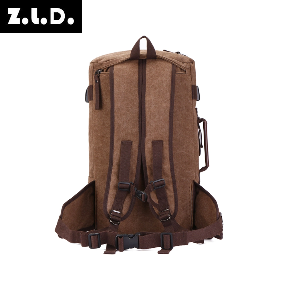 Spacious Multi-Functional Travel Laptop Backpack Custom Gift Brown Wax Canvas Men&prime;s Outdoor Travel Backpack