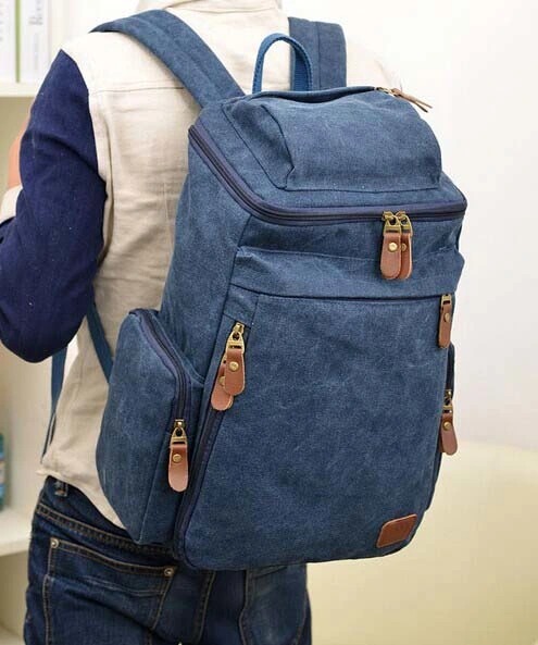 School Bag Sports Men Laptop Canvas Backpack