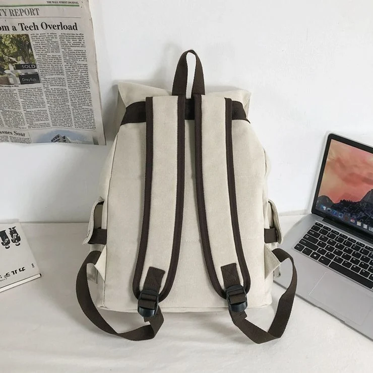 Canvas Fabric Business Laptop Leisure Casual Campus Backpack