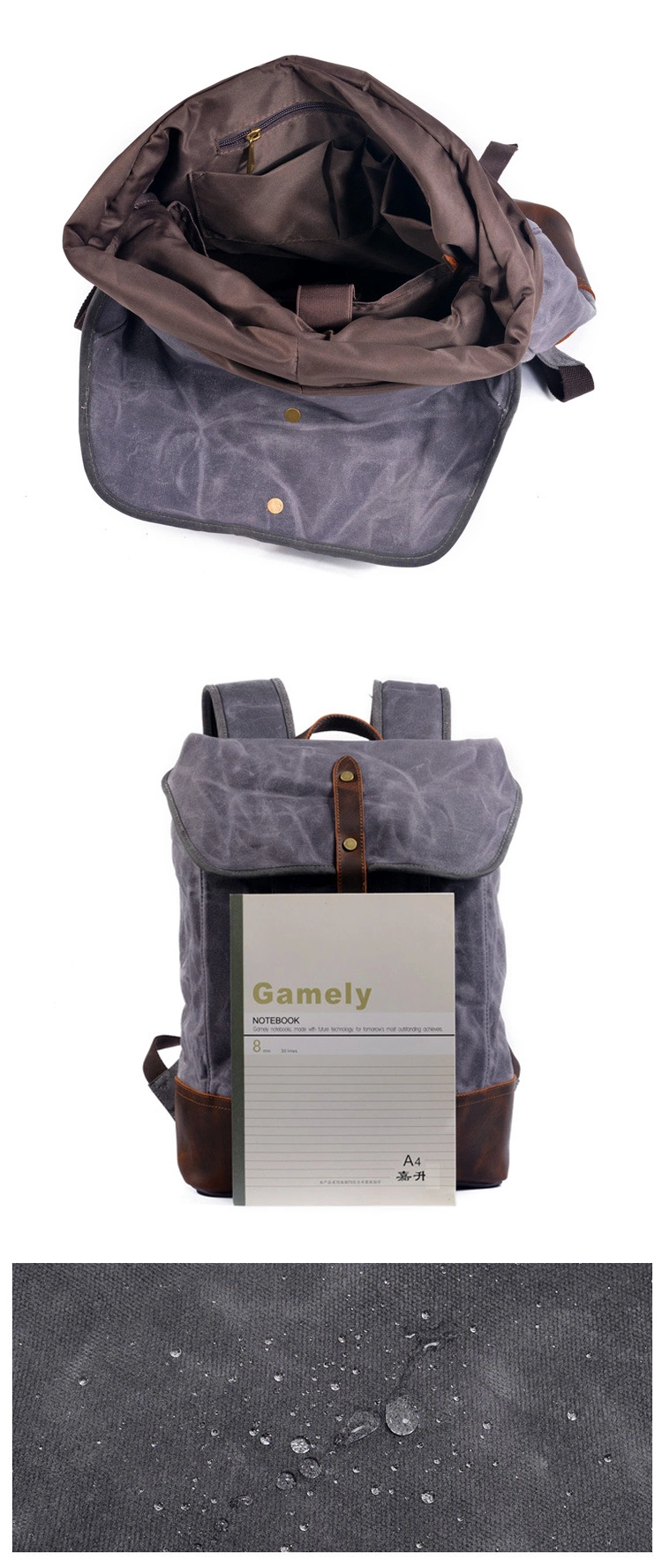 Factory Cheap Price Good Quality Canvas School Bag Laptop Backpack for Student