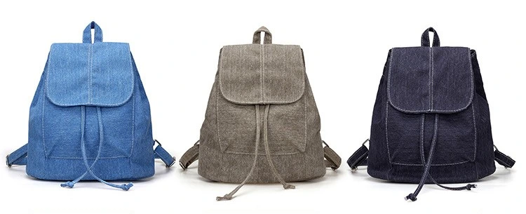 Hot Selling Denim Canvas Laptop Backpack Custom Travelling School Backpack Bag Factory OEM ODM