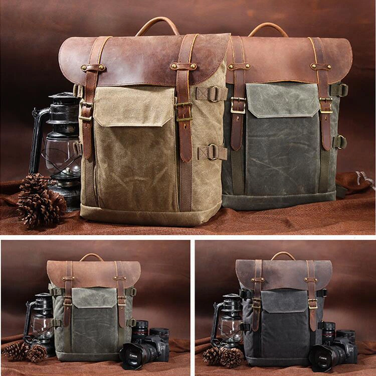 Batik Canvas Retro Fashion Digital Laptop Outdoor Waterproof Camera Backpack