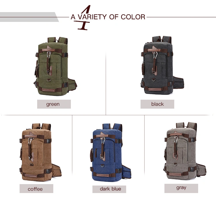 Spacious Multi-Functional Travel Laptop Backpack Custom Gift Brown Wax Canvas Men&prime;s Outdoor Travel Backpack