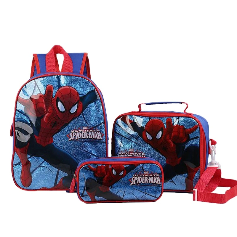 Spider Man School Bag Lunch Bag Pencil Case for Kids Schoolbag Set Child School Bag