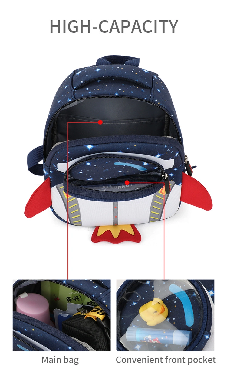 New Design Custom Waterproof Oxford Cute Cartoon 3D Kids Zoo Animal Backpack