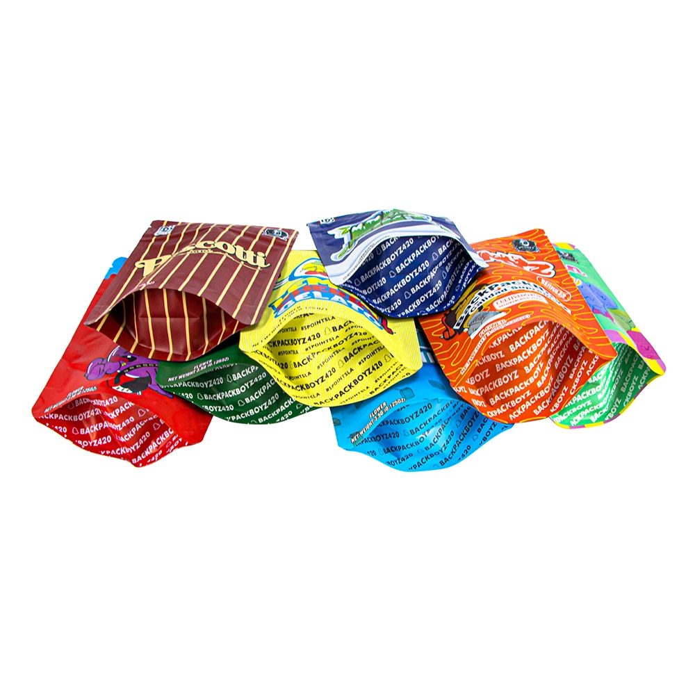 Upright Zip Lock Child Resistant Mylar Plastic Packaging Bags Edible Mylar Bag Customized