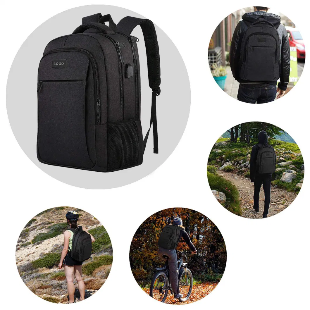 Travel Laptop Men&prime; S Computer Backpack Logo Customized with USB Charging Port Sports Backpack Business Casual Gym Backpack Bag Student Teenagers Backpack