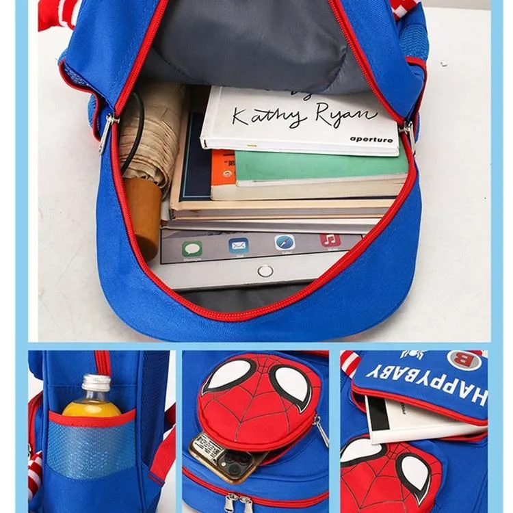 High Quality Large Storage Super Cool Hero Spiderman Schoolbag for Toddlers Aged 3-6