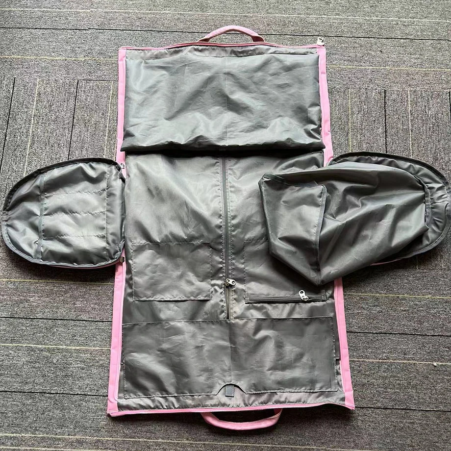 Foldable Garment Bags Custom Pink Durable Oxford Cloth Folding Suit Storage Bag