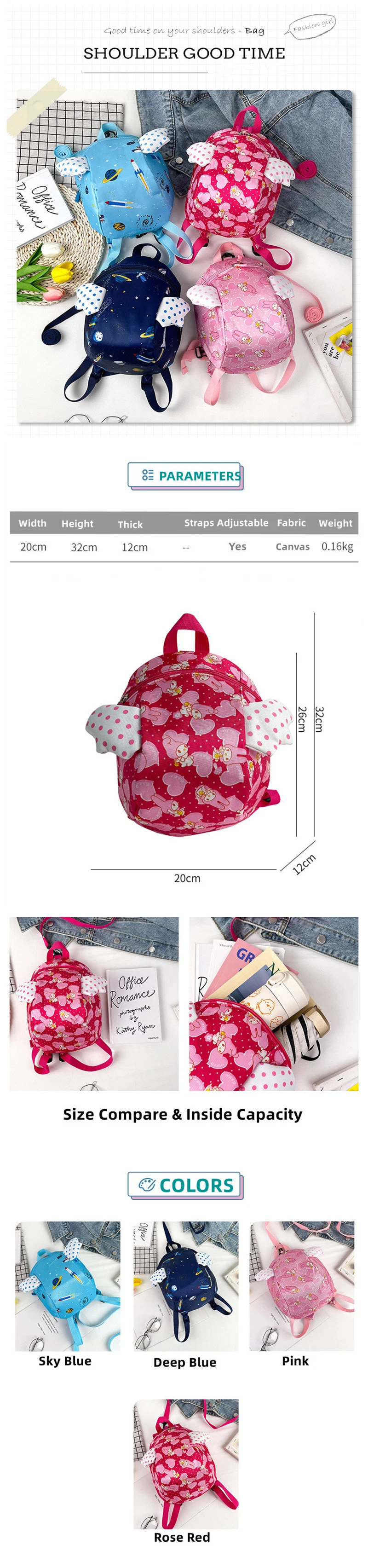 Kids Nylon Anti Lost Bag Children Cute Animal Theme Backpack