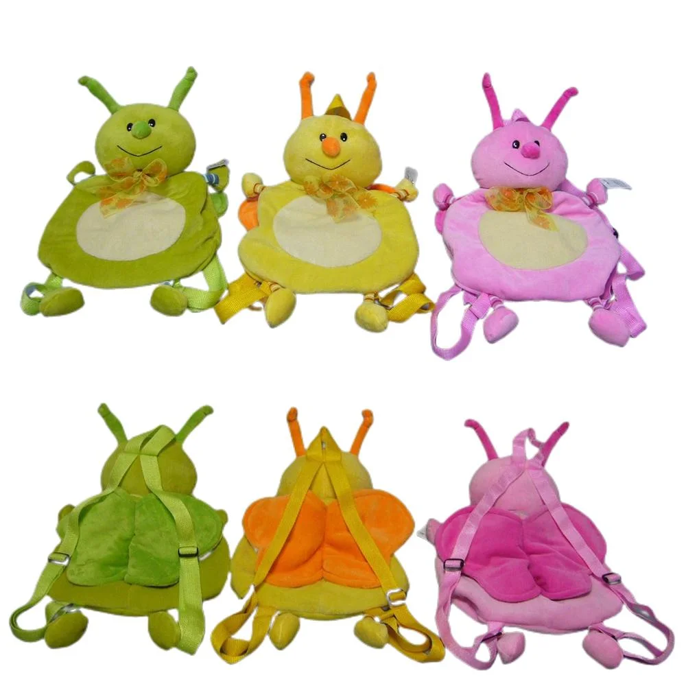 Wholesale Custom Stuffed Dino Design Soft Baby Animal Dinosaur Bag 26cm Green Plush Toys Transparent PVC Belly School Bags Kids/Children Candy Dragon Backpack