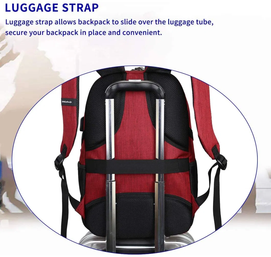 Fashion Double Shoulder Business Casual Travel Laptop Computer Notebook College Students School Bag Pack Backpack