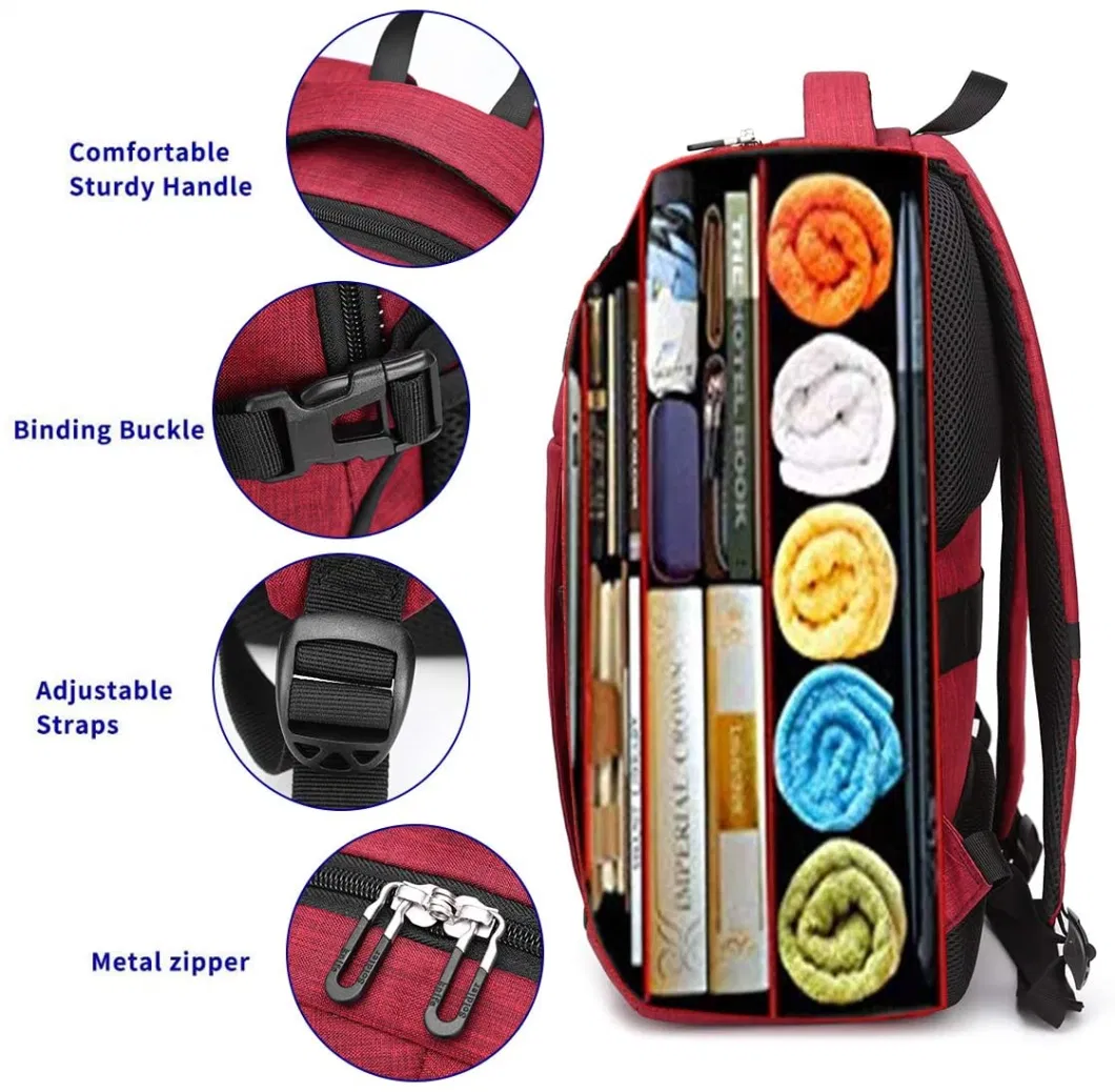 Fashion Double Shoulder Business Casual Travel Laptop Computer Notebook College Students School Bag Pack Backpack