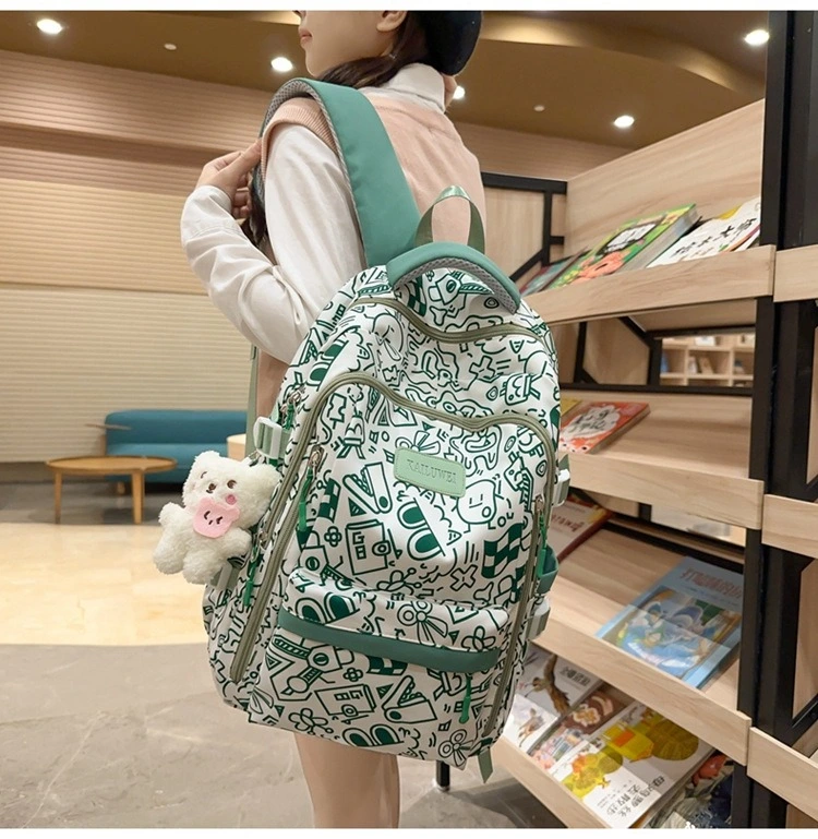 Muti-Pocket Women Backpack Book Storage School Bag Female Backpacks for Teenage Girls Fashion College Student Back Pack Mochila Feminina