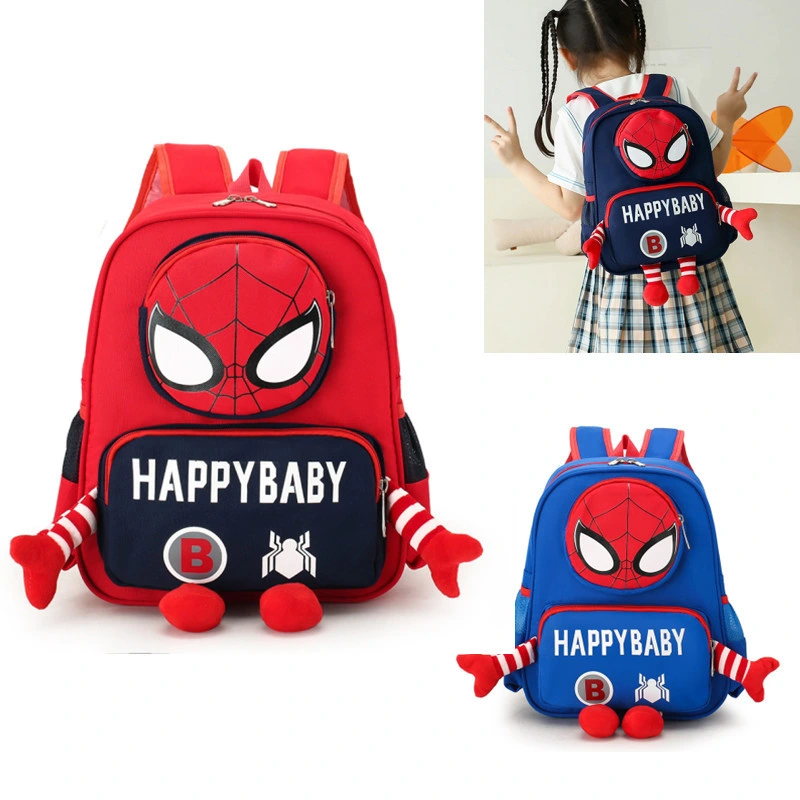 High Quality Large Storage Super Cool Hero Spiderman Schoolbag for Toddlers Aged 3-6