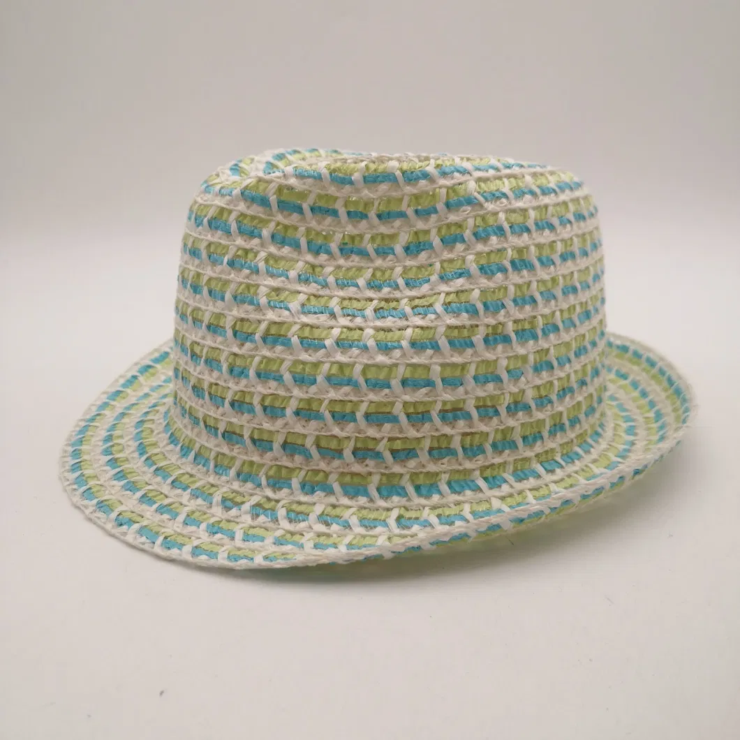 Summer Cap Blue and Green Mix-Color Hollow out Straw Hat