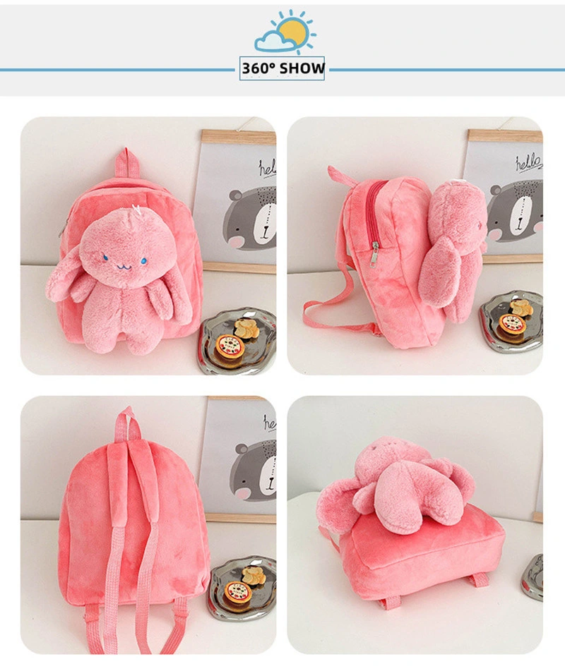 Factory Making Rabbit Toys Bag Bunny Animal Plush Backpack for Children Kids