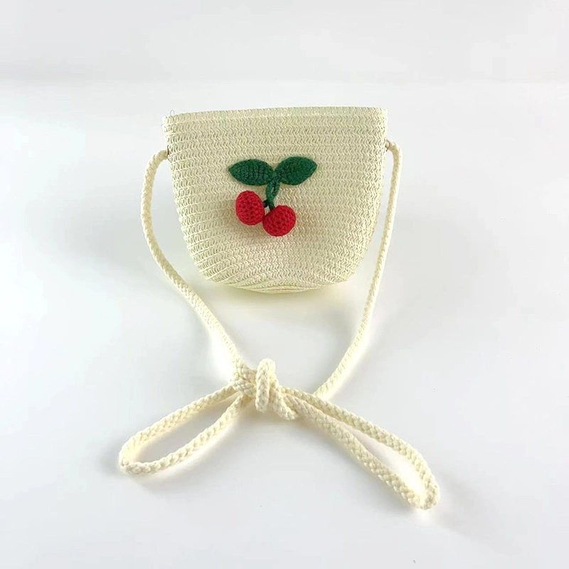 Wholesale Children Kids Girl Set Paper Straw Designer Custom Logo Hat Handbag