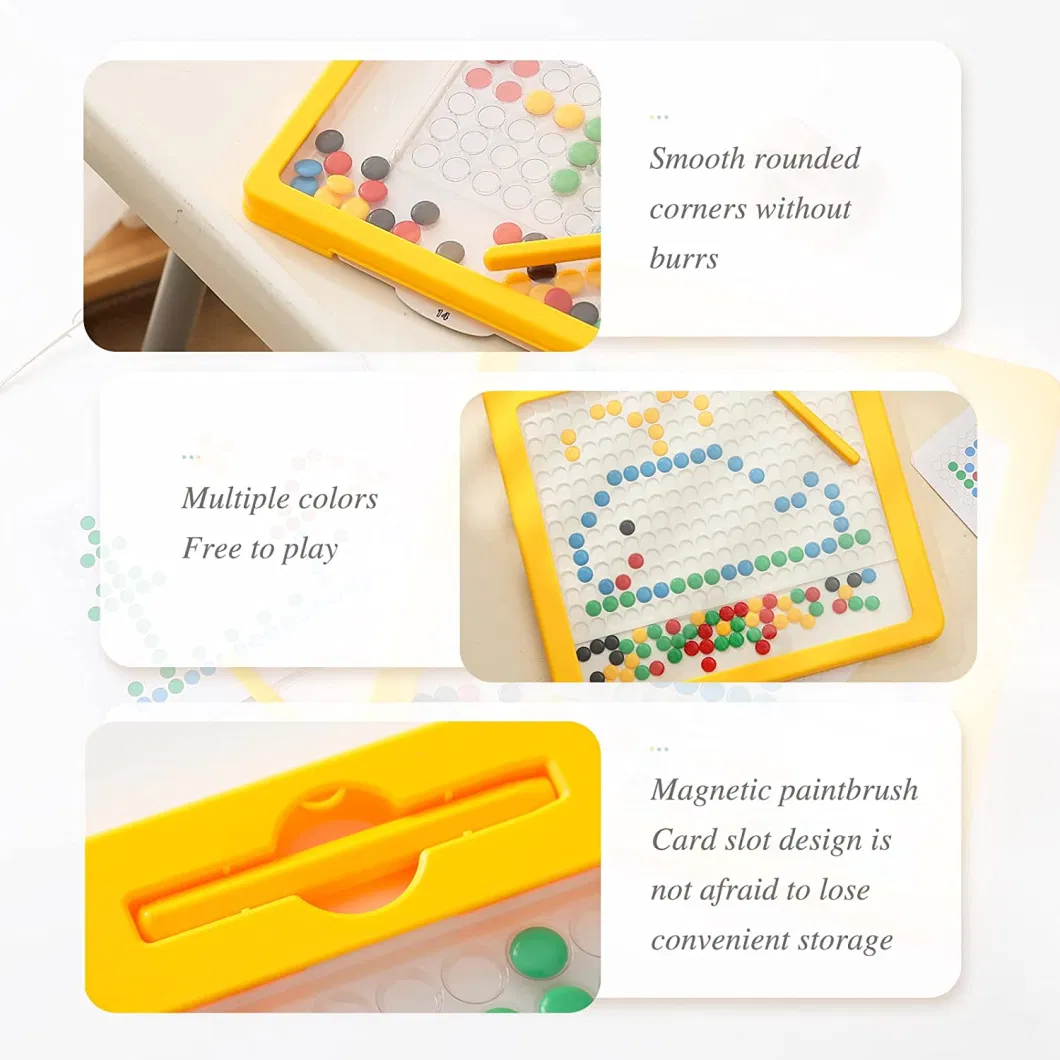 Indoor Colorful Doodle Board with Magnetic Pen &amp; Beads Toy