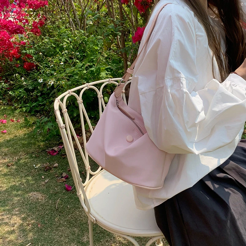 Spring and Summer Light Weight Waterproof Nylon Oxford Cloth Korean Ins Style Dumpling Armpit Shoulder Messenger Small Female Bag