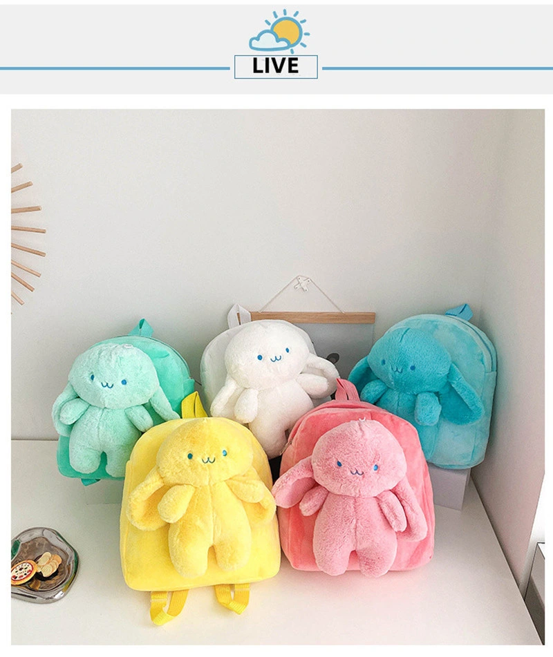 Factory Making Rabbit Toys Bag Bunny Animal Plush Backpack for Children Kids