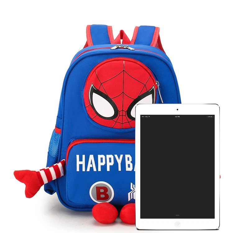 High Quality Large Storage Super Cool Hero Spiderman Schoolbag for Toddlers Aged 3-6