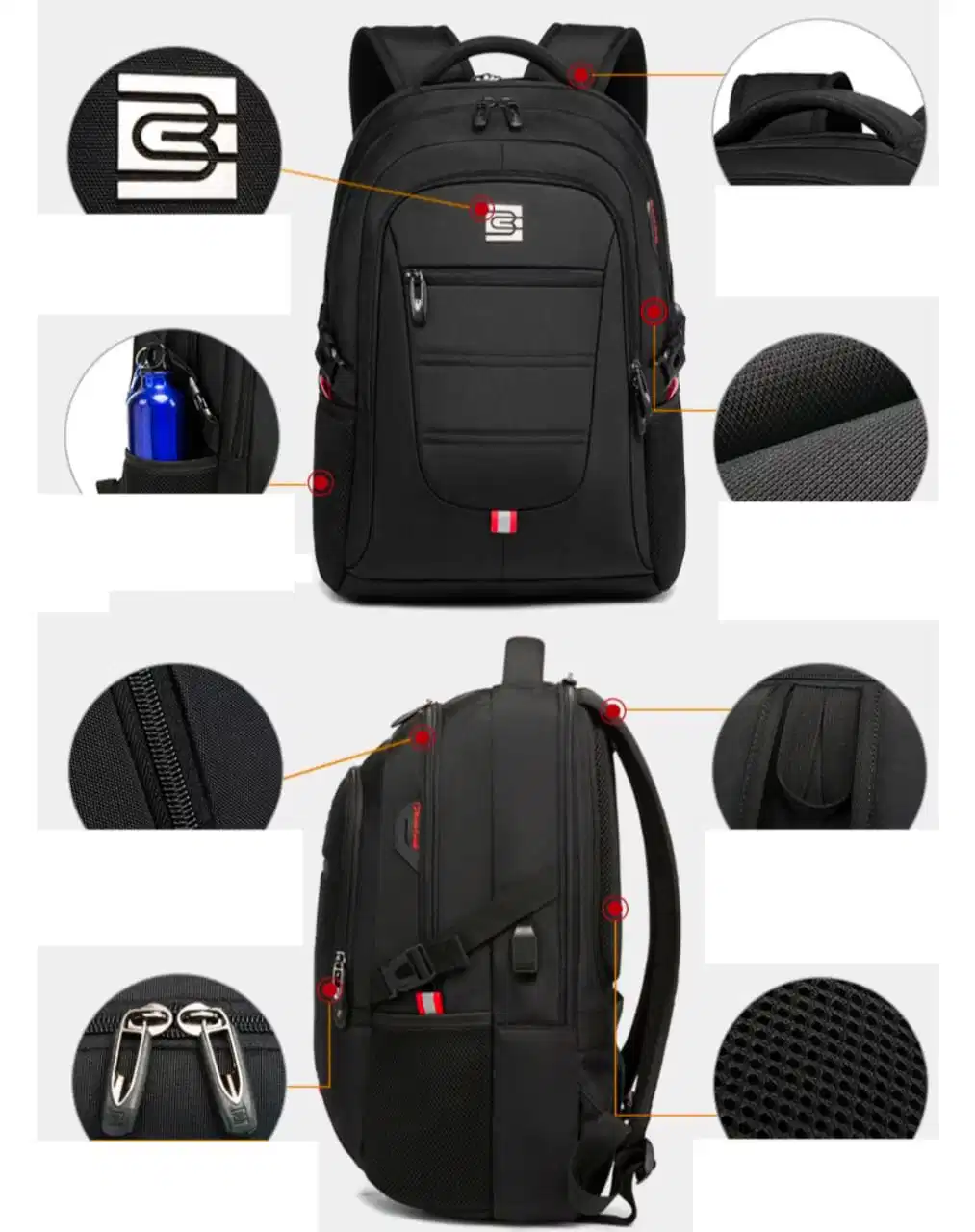 Fashion Big Capacity Business Travel Sports College Mochilas Computer Laptop Backpack