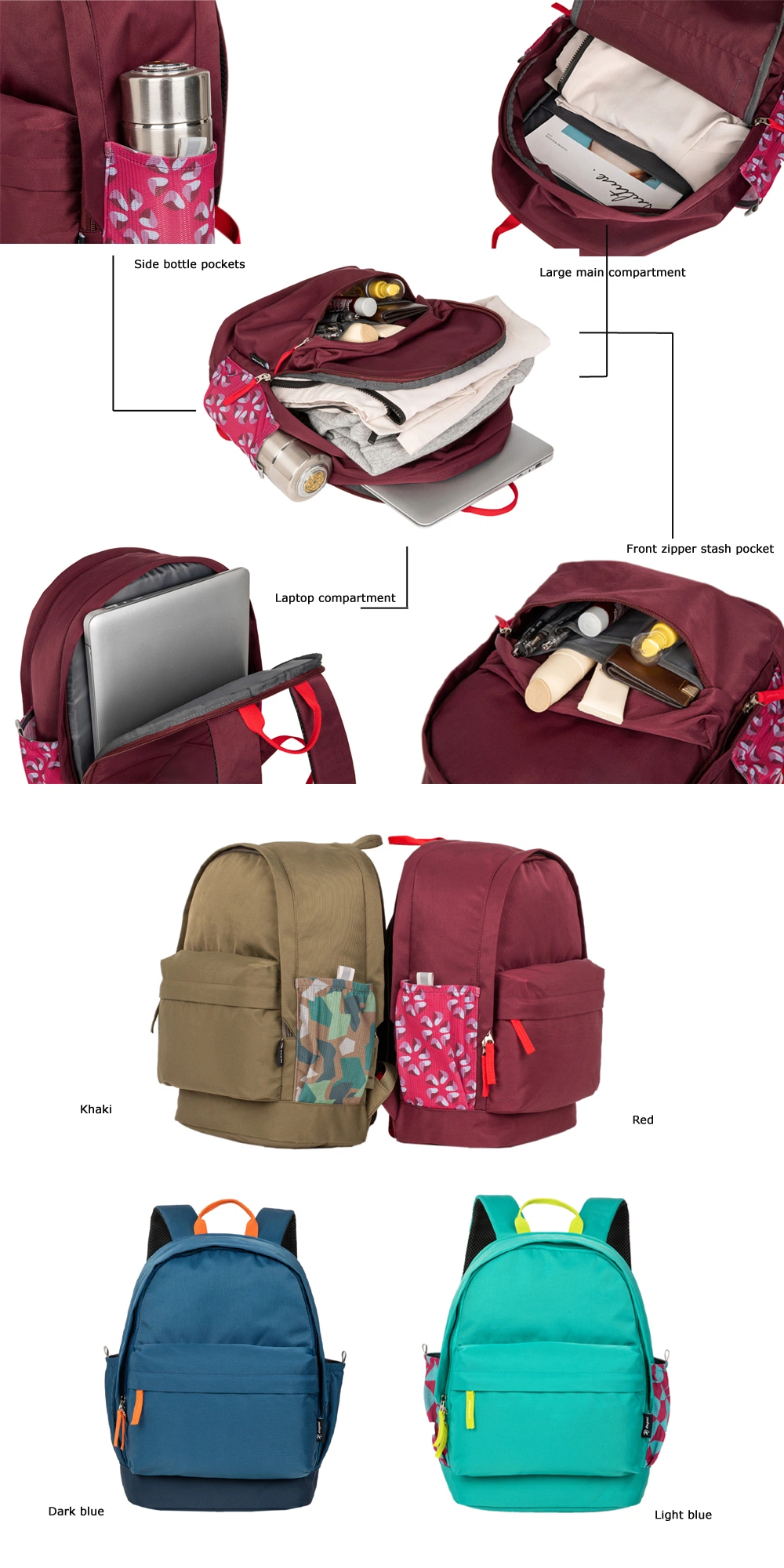 Colorful Women Laptop Teenage Girls School Backpack Bag Printing Female Backpacks for College Students