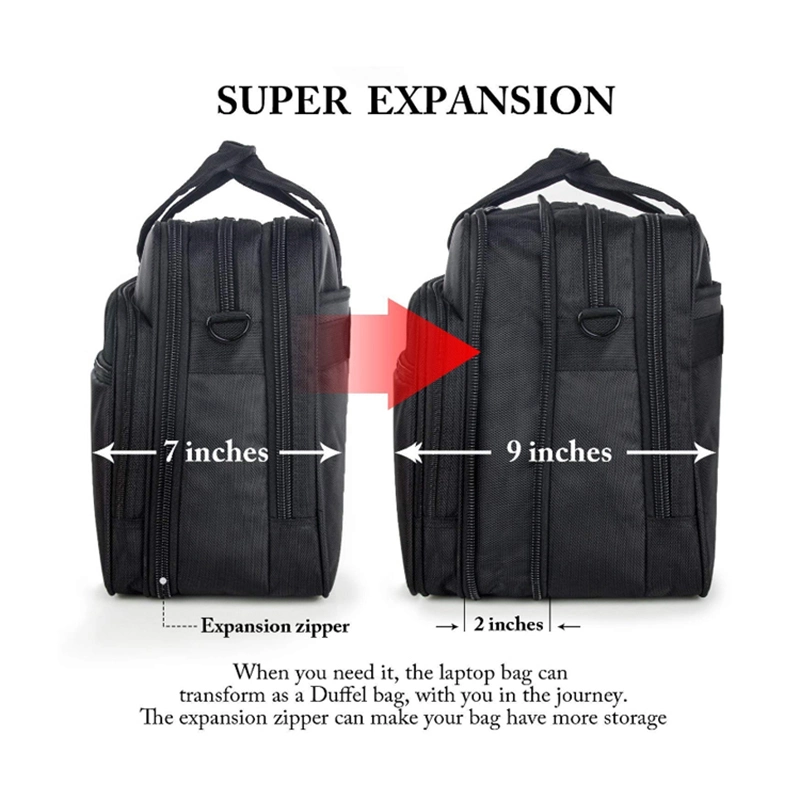 15.6 Inch Notebook Waterproof Computer Shoulder Expandable Messenger Laptop Bag