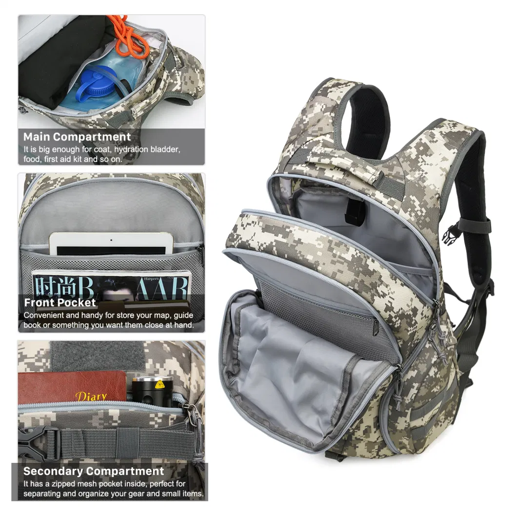 Outdoor Sports Camouflage Waterproof Hiking Hydration Backpack Travel Camping Bag