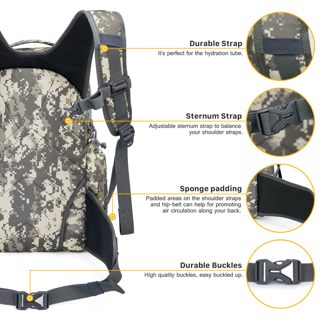 Outdoor Sports Camouflage Waterproof Hiking Hydration Backpack Travel Camping Bag