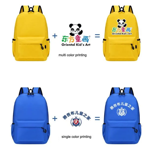 Personalized Logo Kids Printing School Backpack Bags for Children