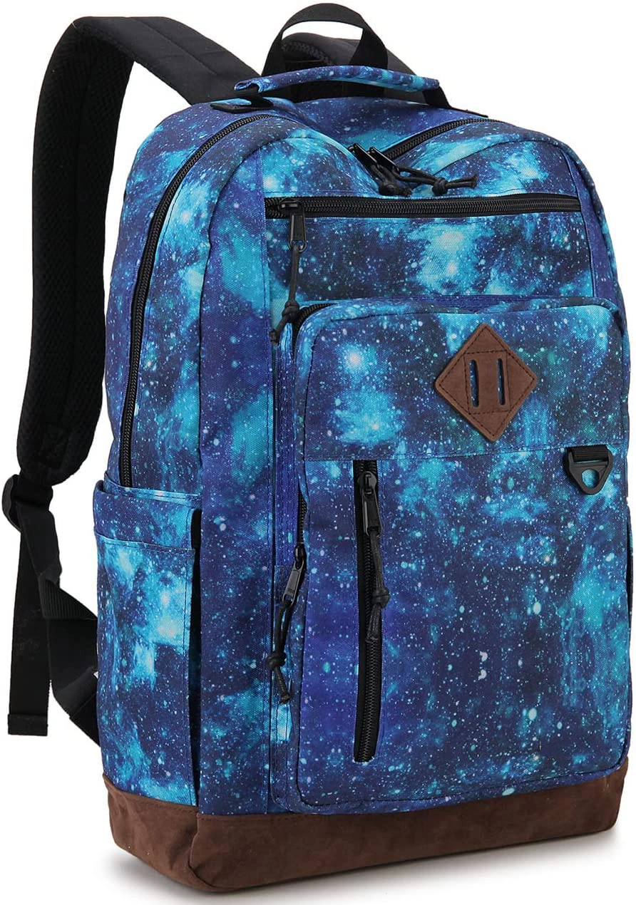 Galaxy Print Backpack for Girls-Boys Middle-School Elementary Bookbags