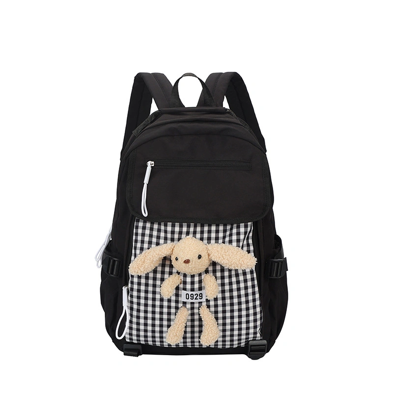 (WD6180) Long Ear Rabbit Cartoon Lady Primary and Secondary School Students School Bag Double Shoulder Backpack Travel Leisure Backpack