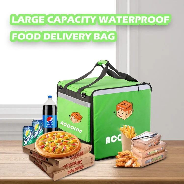 Hot Sale Customized 500d PVC Logo Thick Insulated Lunch Plastic Cooler Bag Carry Large Waterproof Aluminium Foil Reusable Bike Coffee Food Delivery Backpack Bag