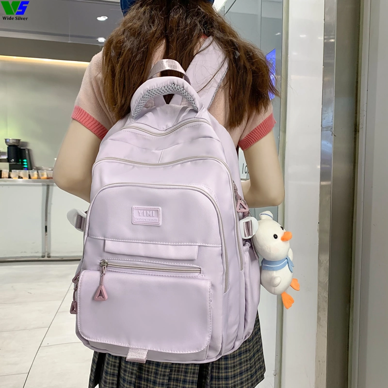 Wide Silver Brand New Backpack with Plush Toy Cheap for Sale in China